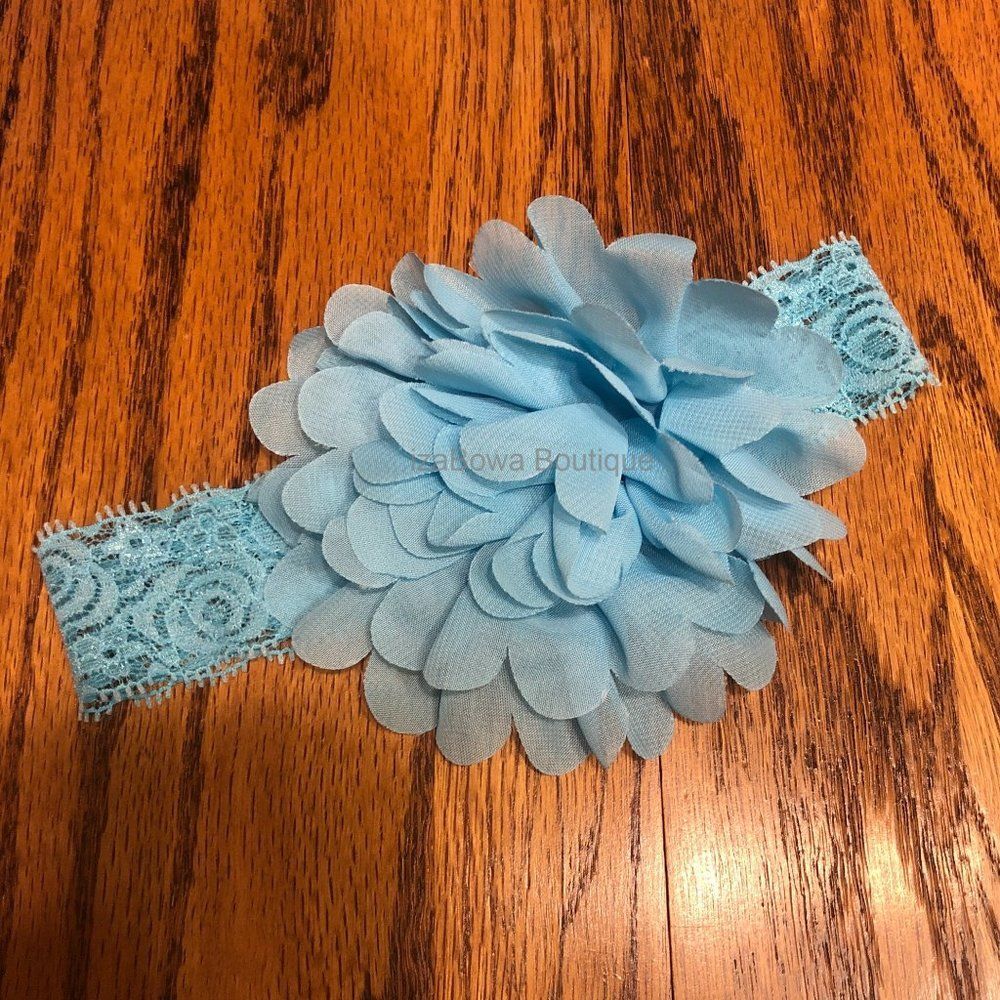****  Aqua Country Lace Headband   7LCAQ  Handmade NWT Boutique